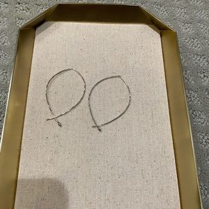 Stella and Dot hammered hoops in Silver